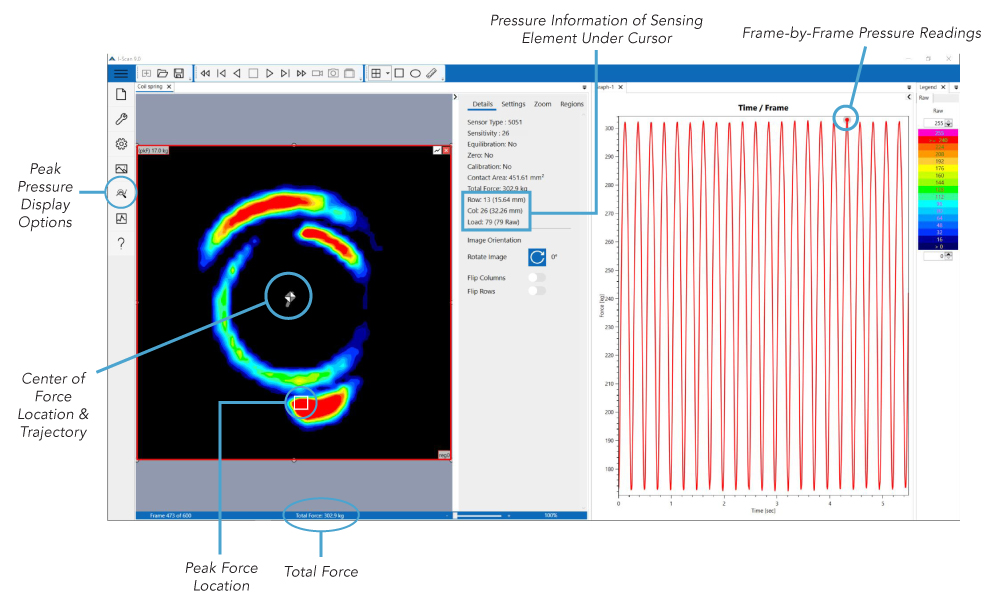Pressure Mapping software output